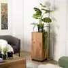 Image de Sam - table d'appoint carrée haute 38x38cm bois suar piètement noir