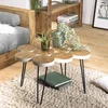 Image de Sam - table basse plateau rondelles bois teck pieds épingles