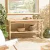 Image de Will - console double plateau en branches de bois de teck naturel