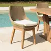 Image de Kally - lot de 2 chaises jardin rotin synth. Et coussin pieds droits