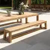 Image de Kally - banc de jardin 270x35cm en bois teck recyclé couleur naturelle