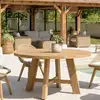 Image de Kally - table à manger de jardin ronde 150x150cm en bois teck recyclé