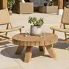 Image de Kally - table basse jardin ronde 80cm bois teck recyclé naturelle