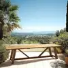 Image de Kally - table à manger de jardin 300x100cm en bois de teck recyclé naturel