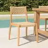 Image de Valeria - lot de 2 chaises jardin en bois de teck rotin tressé beige