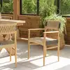 Image de Valeria - lot de 2 fauteuils jardin en bois teck rotin beige et noir