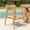 Image de Valeria - lot de 2 fauteuils jardin en bois teck rotin motif losange