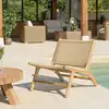 Image de Valeria - lot de 2 fauteuils lounge de jardin teck rotin synthé. Beige valeria