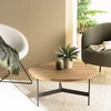 Image de Dandy - table basse ronde 70x70cm bois pin recyclé et pieds métal noir