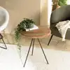 Image de Dandy - table d'appoint ronde 45x45cm bois pin recyclé pieds métal noir