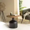 Image de Dandy - table d'appoint ronde 50x50cm bois pin recyclé pied métal noir