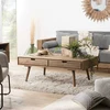 Image de Andy - table basse marron scandi rectangulaire 4 tiroirs bois