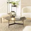 Image de Daly - table basse en bois ronde noire 78x78cm piètement métal