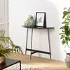 Image de Daly - console demi-lune en bois noire 83x35cm piètement métal