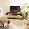 Image de Alix - meuble tv en bois de manguier 2 niches 2 tiroirs