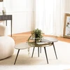 Image de James - set de 2 tables basses ovoïdes en aluminium noir mat et doré