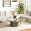 Image de James - table basse ronde 120x120cm en métal noir et bordure dorée