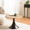 Image de James - table d'appoint 65x65cm plateau en manguier pied évasé noir