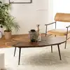 Image de Kiara - table basse en bois recyclé ovale 135x70cm plateau chevrons