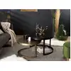 Image de Johan - set de 2 tables gigognes ceinturées rondes aluminium noir doré