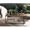 Image de Johan - table basse rectangulaire 98x57cm aluminium doré pieds noirs