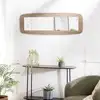 Image de Julia - miroir rectangulaire bois 120x40cm angles arrondis marron