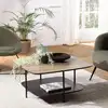 Image de Julia - table basse 2 plateaux 75x75 cm bi-matière bois marron et noir