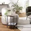 Image de Julia - table d'appoint 2 plateaux bi-matière bois marron et noir