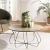 Image de Julia - table basse biseautée 80x80cm bois marron