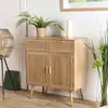 Image de Rodrigo - buffet couleur naturelle 2 tiroirs 2 portes bois cannage