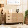 Image de Marceau - buffet en bois 3 tiroirs 2 portes cannage naturel