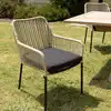 Image de Malo - lot de 2 fauteuils cordage naturelle coussin assise noir