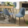 Image de Tom - lot de 2 chaises tissu bleu pieds métal noirs