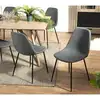 Image de Tom - lot de 2 chaises tissu gris pieds métal noir