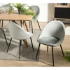 Image de Tom - lot de 2 chaises tissu velours vert jade pieds métal noir