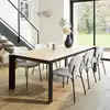 Image de Tom - lot de 2 chaises tissu écru pieds acier noir