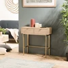 Image de Aline - console bois 2 tiroirs pieds métal doré