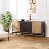 Image de Charlie - buffet bois 3 tiroirs 2 portes pin marron et noir