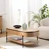 Image de Charlie - table basse bois 2 tiroirs style rétro pin marron