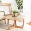 Image de Sya - table basse ronde d80 décor et chêne naturel pied ajouré