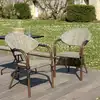 Image de Vianney - lot de 2 chaises de jardin bistrot en acier textilène taupe