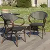 Image de Vianney - lot de 2 chaises de jardin bistrot en acier textilène marron