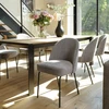 Image de Ulysse - lot de 2 chaises tissu couleur beige pieds acier noir