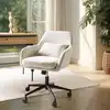 Image de Mina - chaise de bureau à roulettes en tissu beige dossier carré
