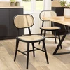Image de Pierre - lot de 2 chaises bois noir assise et dossier en cannage