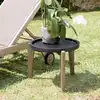 Image de Hector - table d'appoint 55x52cm plateau béton noir mat pieds acacia