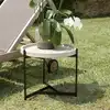 Image de Hector - table d'appoint 52x50cm plateau béton beige pieds métal noir