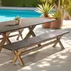 Image de Nestor - banc 240x40cm effet béton marron pieds en bois d'acacia