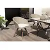 Image de Vick - chaise de jardin en rotin en bois acacia et coussin blanc