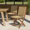 Image de Vick - lot de 2 chaises pliantes en bois d'acacia huilé et rotin